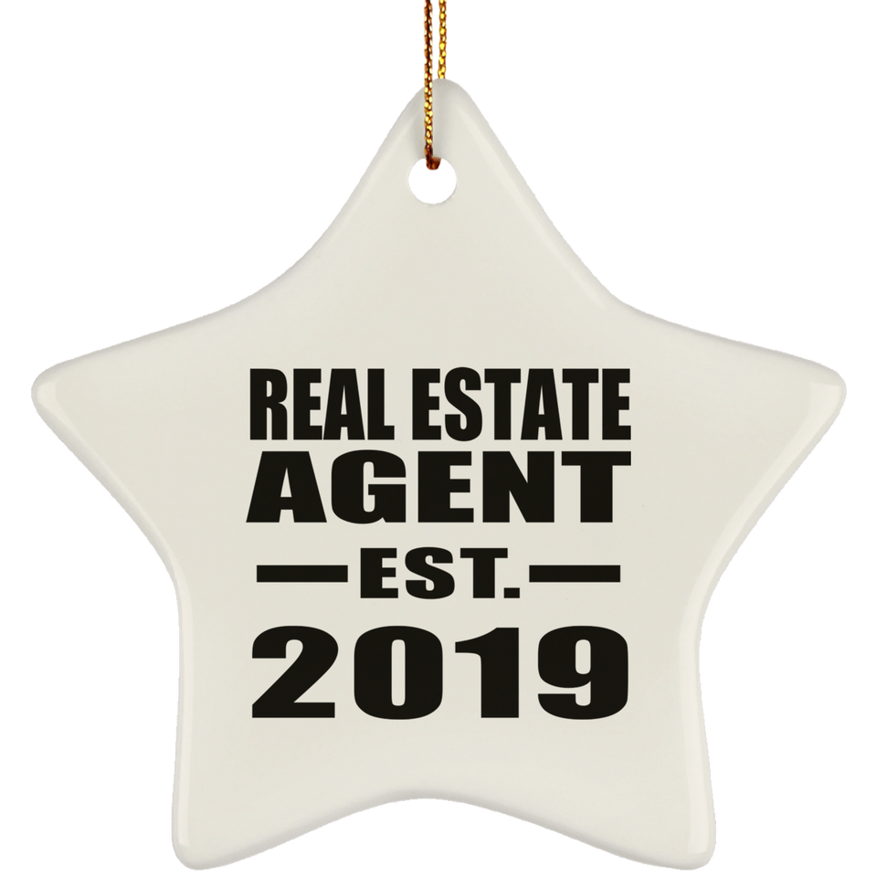 Real Estate Agent Established EST. 2019 - Star Ornament