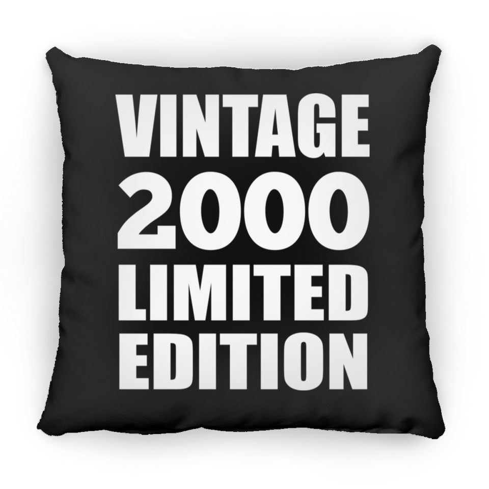 24th Birthday Vintage 2000 Limited Edition - Throw Pillow Black