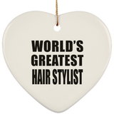 World's Greatest Hair Stylist - Heart Ornament