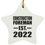 Construction Foreman Established EST. 2022 - Star Ornament