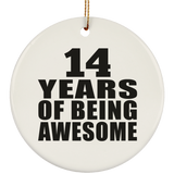 14th Birthday 14 Years Of Being Awesome - Circle Ornament