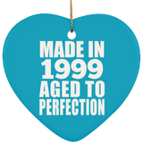 25th Birthday Made In 1999 Aged to Perfection - Heart Ornament