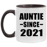 Auntie Since 2021 - 11oz Accent Mug Black