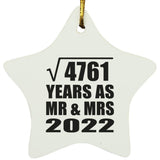 69th Anniversary Square Root of 4761 Years As Mr & Mrs 2022 - Star Ornament
