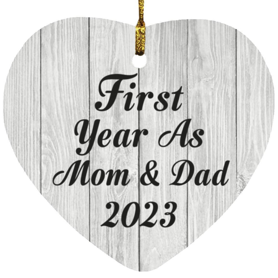 First Year As Mom & Dad 2023 - Heart Ornament F