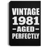 43rd Birthday Vintage 1981 Aged Perfectly - Canvas Portrait