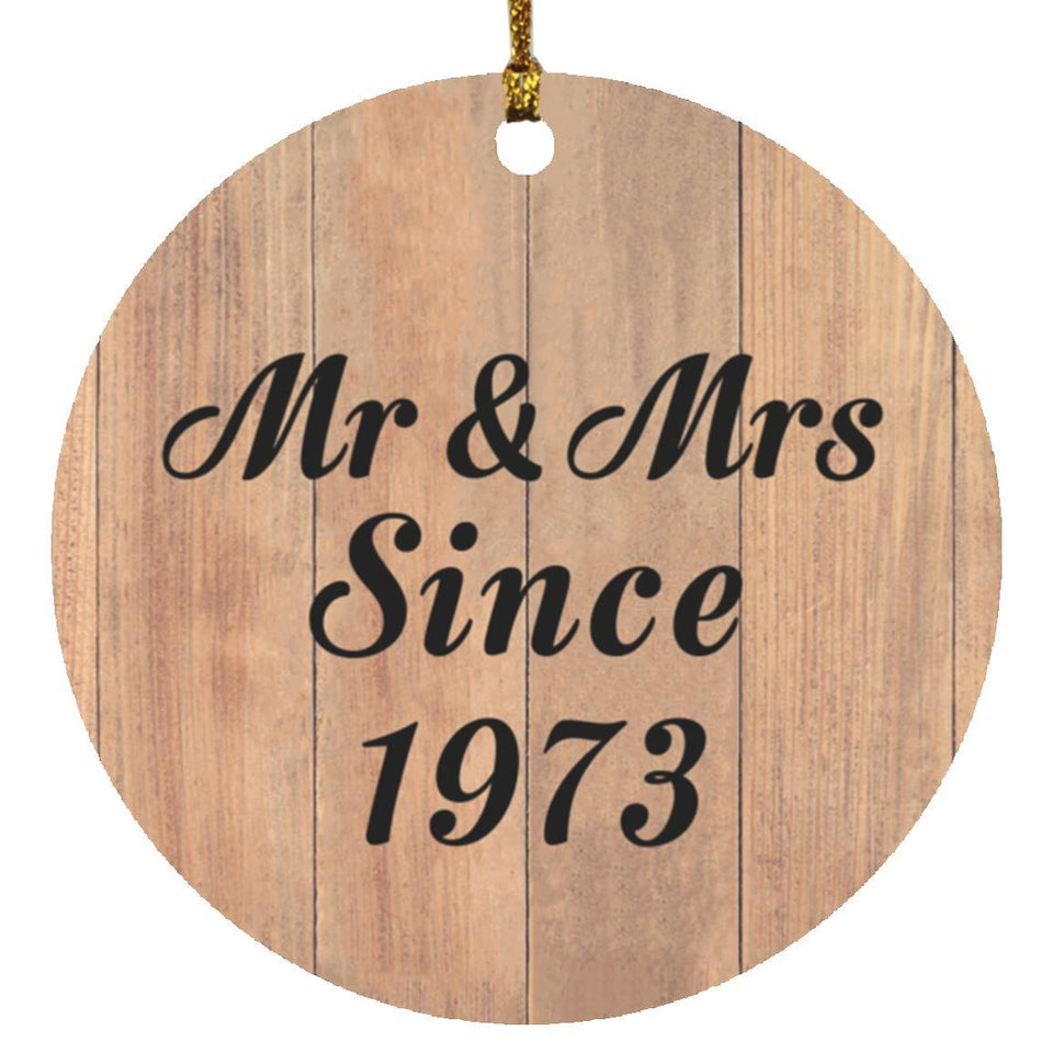 51st Anniversary Mr & Mrs Since 1973 - Circle Ornament C