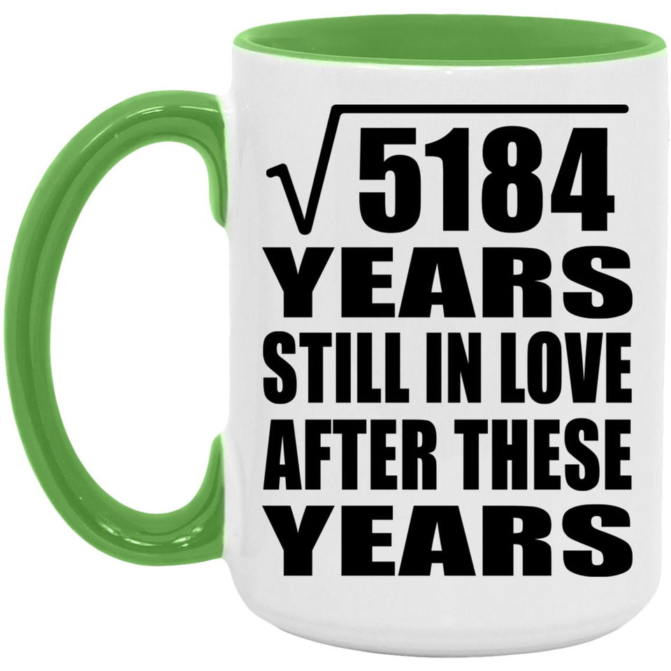 72nd Anniversary Square Root of 5184 Years Still In Love - 15oz Accent Mug Green