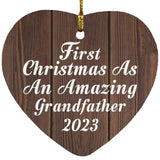 First Christmas As An Amazing Grandfather 2023 - Heart Ornament D