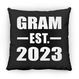 Gram Established EST. 2023 - Throw Pillow Black