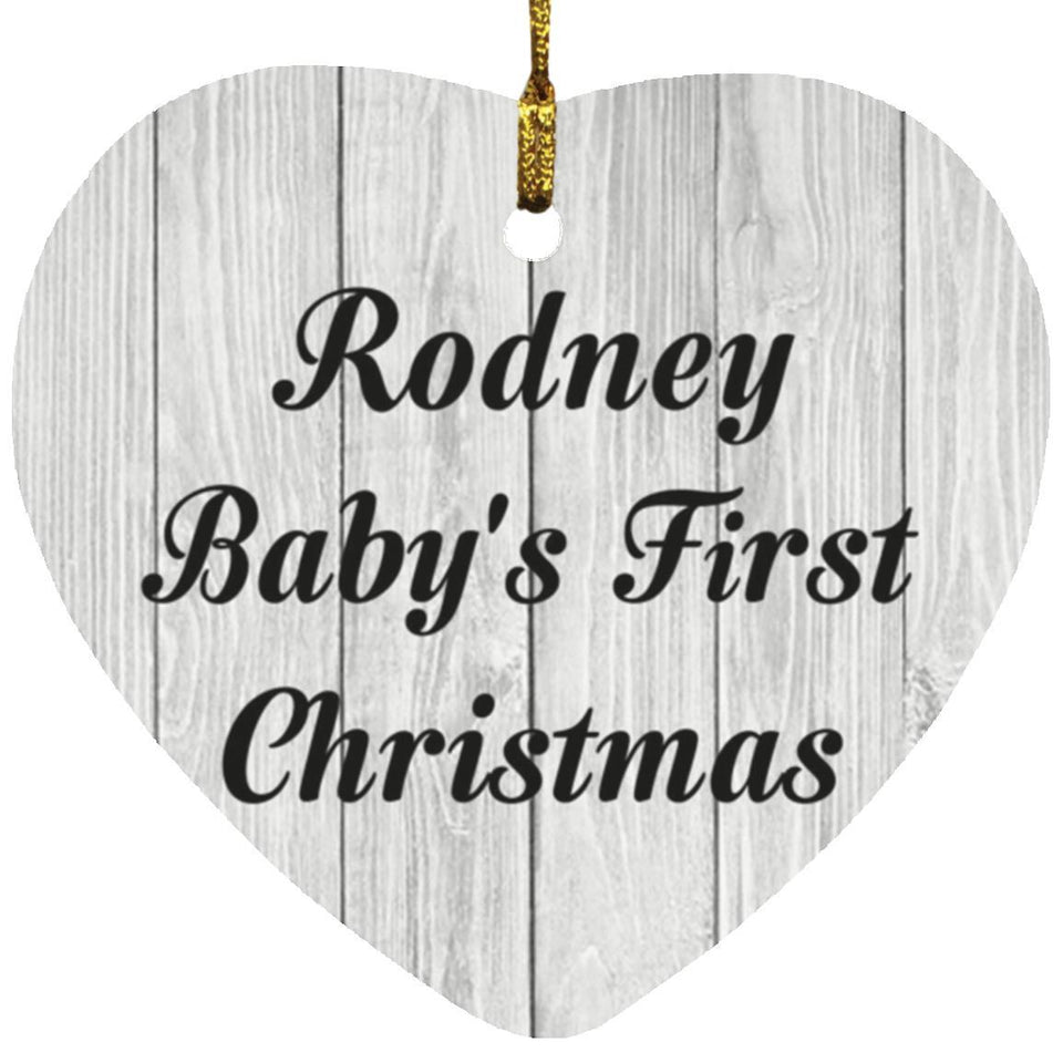 Rodney Baby's First Christmas - Heart Ornament F