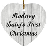 Rodney Baby's First Christmas - Heart Ornament F