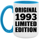 31st Birthday Original 1993 Limited Edition - 15oz Accent Mug Blue