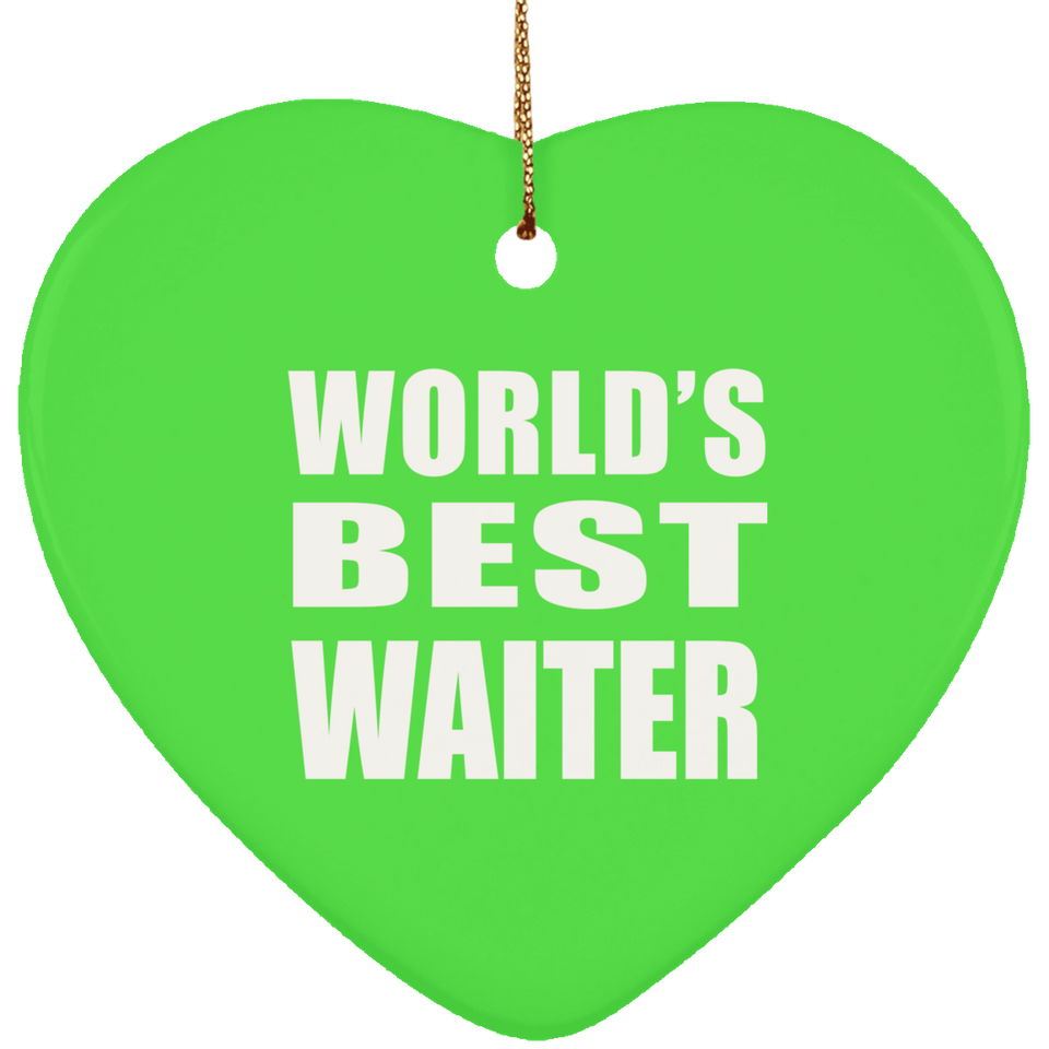 World's Best Waiter - Heart Ornament