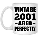 23rd Birthday Vintage 2001 Aged Perfectly - 11oz Coffee Mug