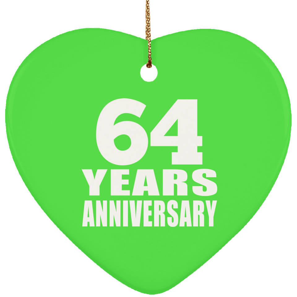 64th Anniversary 64 Years - Heart Ornament
