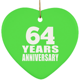 64th Anniversary 64 Years - Heart Ornament