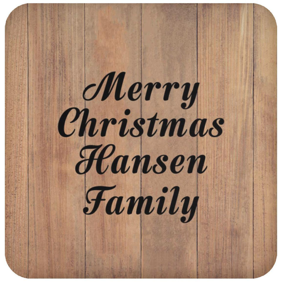 Merry Christmas Hansen Family - Drink Coaster C
