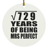 27th Anniversary Square Root of 729 Years of Mrs Perfect - Circle Ornament