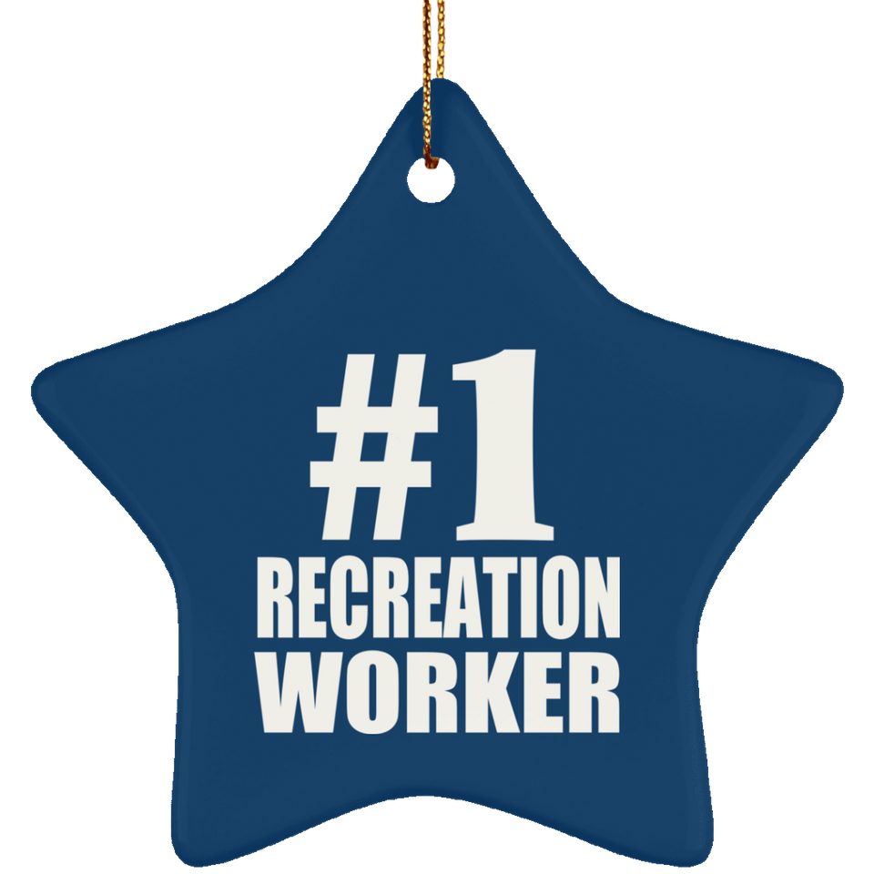 Number One #1 Recreation Worker - Star Ornament