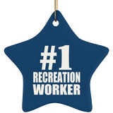 Number One #1 Recreation Worker - Star Ornament