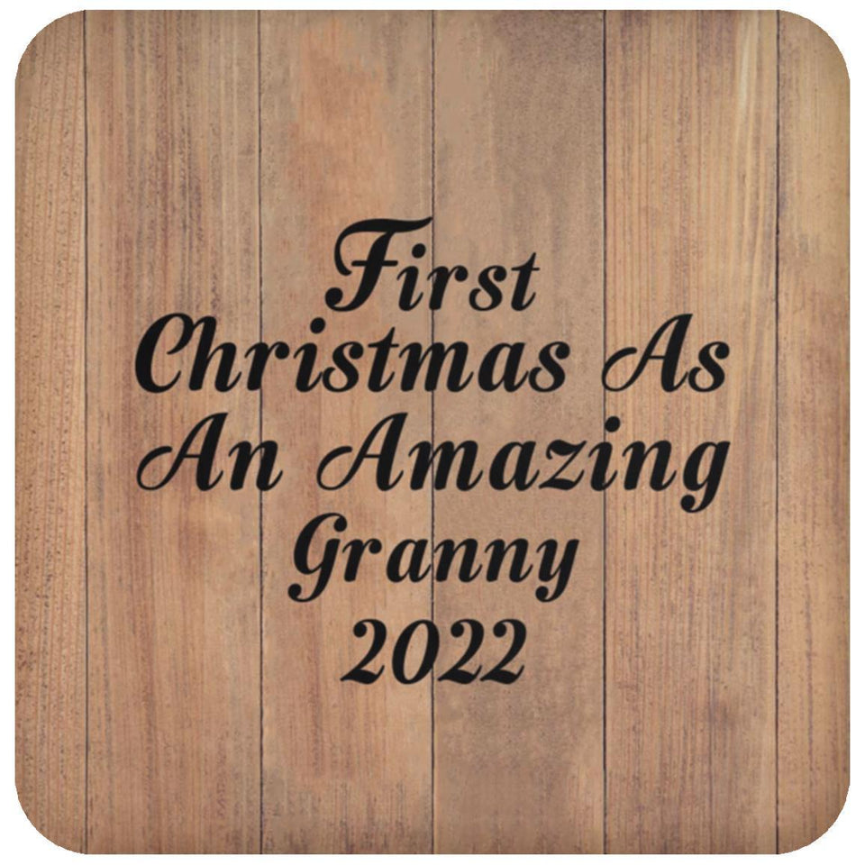 First Christmas As An Amazing Granny 2022 - Drink Coaster C