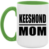 Keeshond Mom - 15oz Accent Mug Green