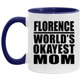 Florence World's Okayest Mom - 11oz Accent Mug Purple
