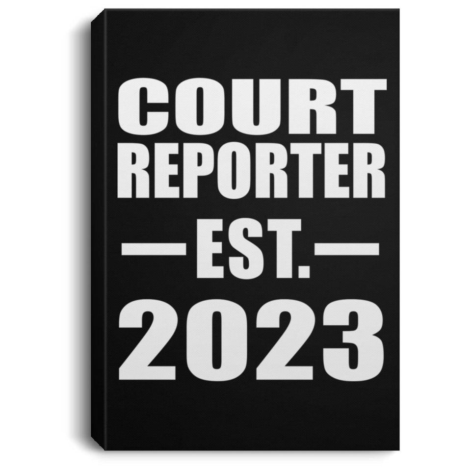 Court Reporter Established EST. 2023 - Canvas Portrait