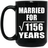 34th Anniversary Married For Square Root of 1156 Years - 15oz Coffee Mug Black
