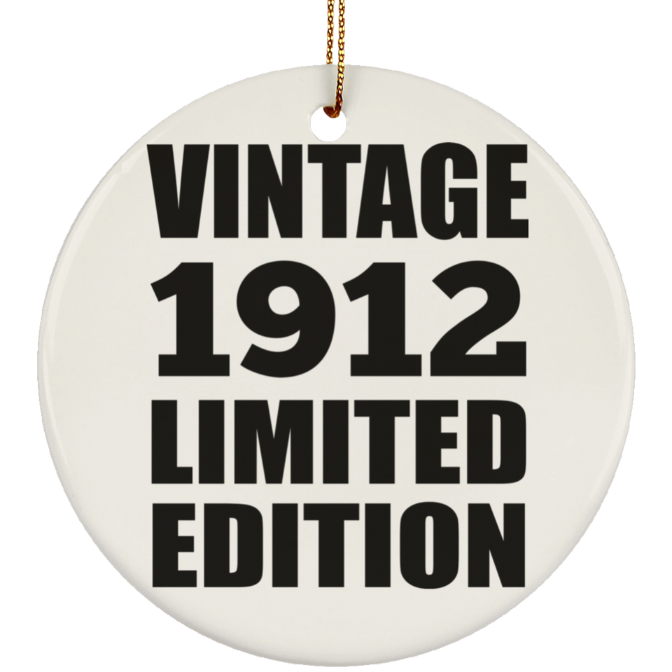 112th Birthday Vintage 1912 Limited Edition - Circle Ornament