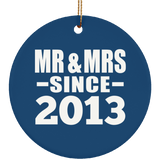 11th Anniversary Mr & Mrs Since 2013 - Circle Ornament