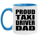 Proud Taxi Driver Dad - 11oz Accent Mug Blue
