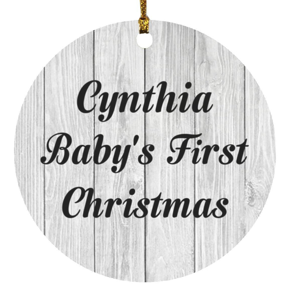 Cynthia Baby's First Christmas - Circle Ornament F