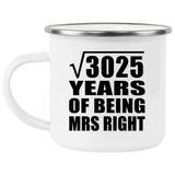 55th Anniversary Square Root of 3025 Years of Being Mrs Right - 12oz Camping Mug
