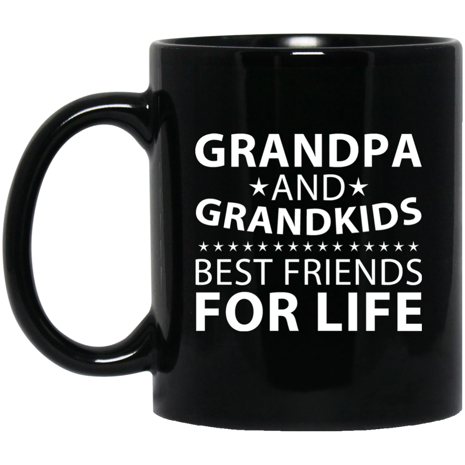 Grandpa and Grandkids, Best Friends For Life - 11 Oz Coffee Mug Black