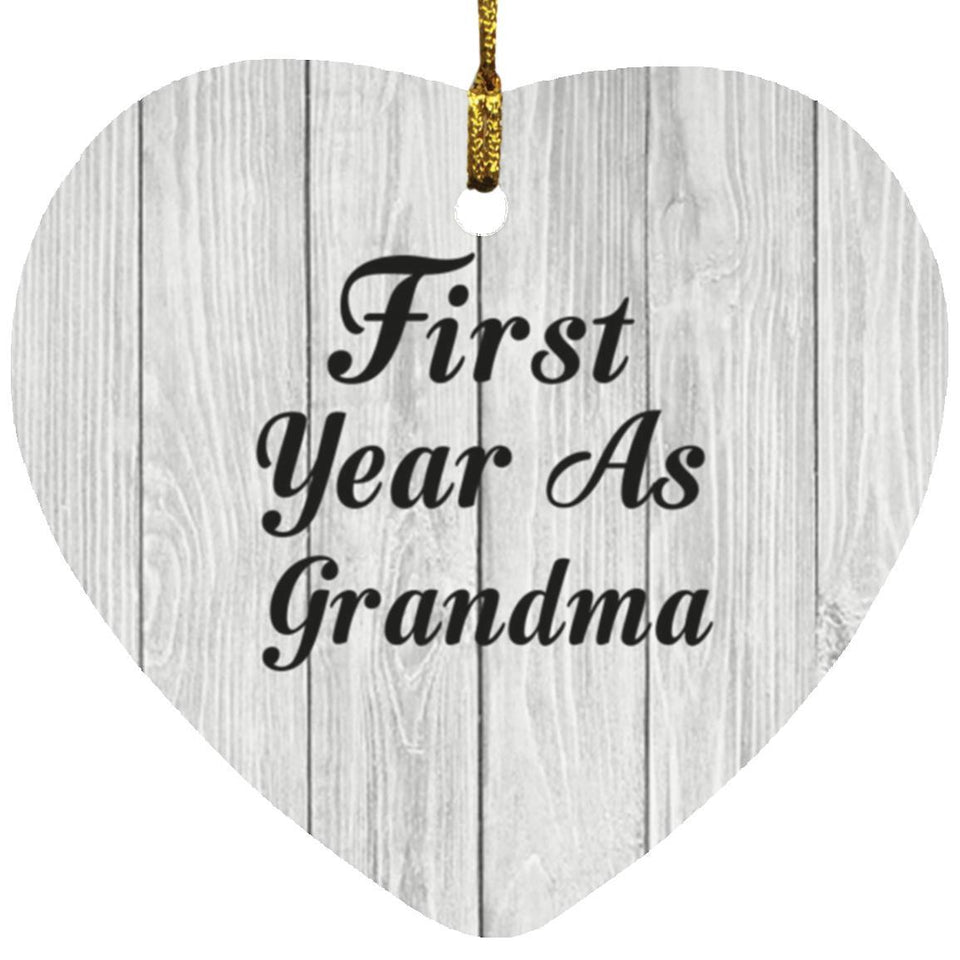 First Year As Grandma - Heart Ornament F