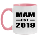 Mam Established EST. 2019 - 11oz Accent Mug Pink