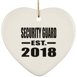 Security Guard Established EST. 2018 - Heart Ornament