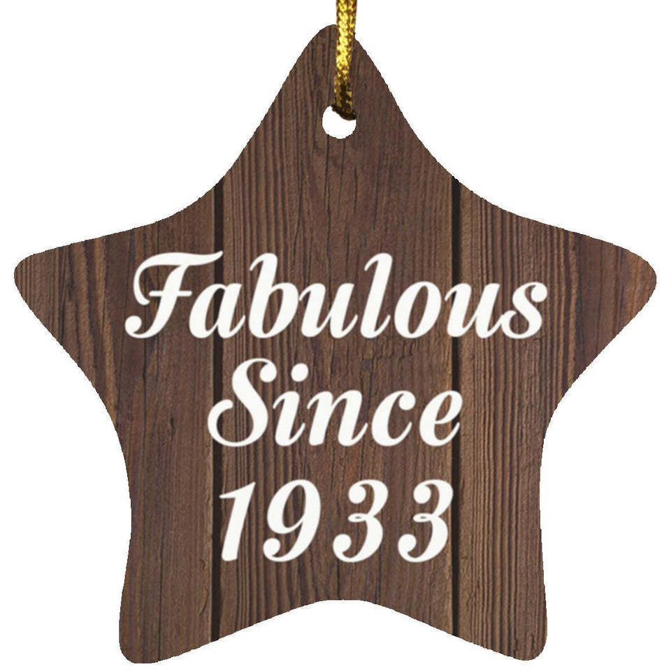 91st Birthday Fabulous Since 1933 - Star Ornament D