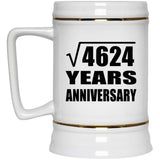 68th Anniversary Square Root of 4624 Years Anniversary - Beer Stein