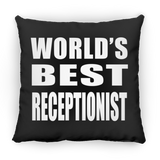 World's Best Receptionist - Throw Pillow Black