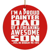 Proud Painter Dad Of Awesome Son - Circle Ornament