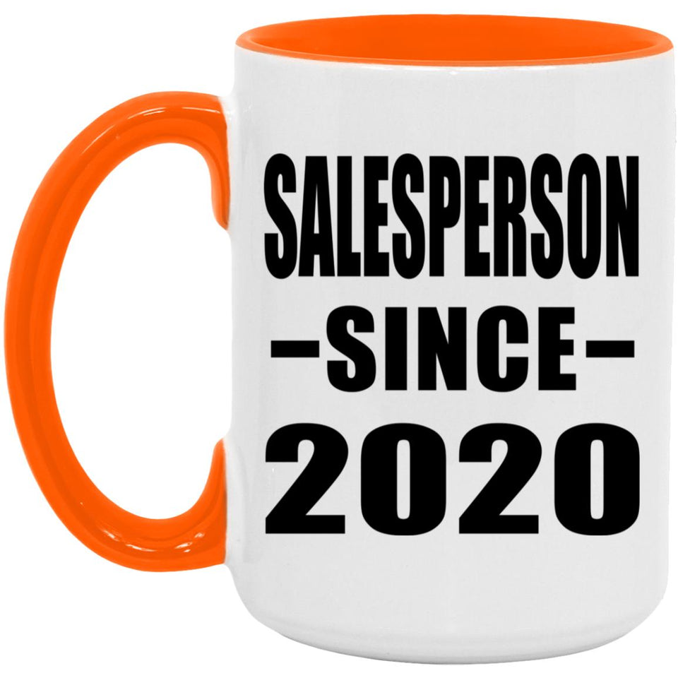 Salesperson Since 2020 - 15oz Accent Mug Orange