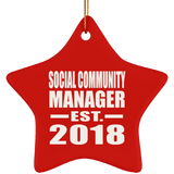 Social Community Manager Established EST. 2018 - Star Ornament
