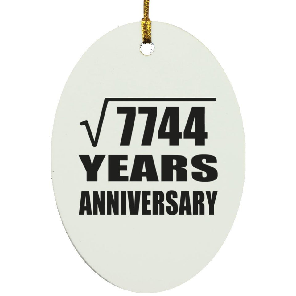88th Anniversary Square Root of 7744 Years Anniversary - Oval Ornament