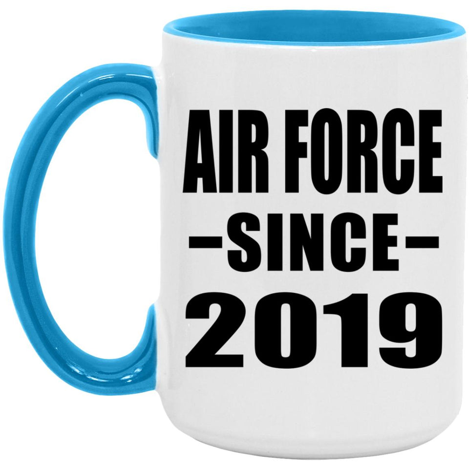 Air Force Since 2019 - 15oz Accent Mug Blue