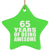65th Birthday 65 Years Of Being Awesome - Star Ornament