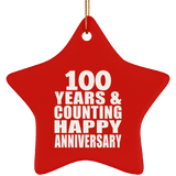 Happy 100th Anniversary 100 Years & Counting - Star Ornament