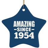 70th Birthday Amazing Since 1954 - Star Ornament